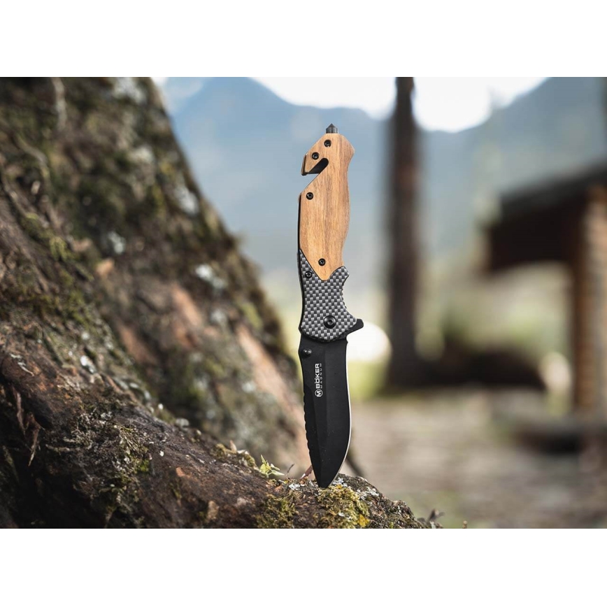 Böker - Lommekniv Magnum Blomkvist Olive 20,5 cm oliventræ