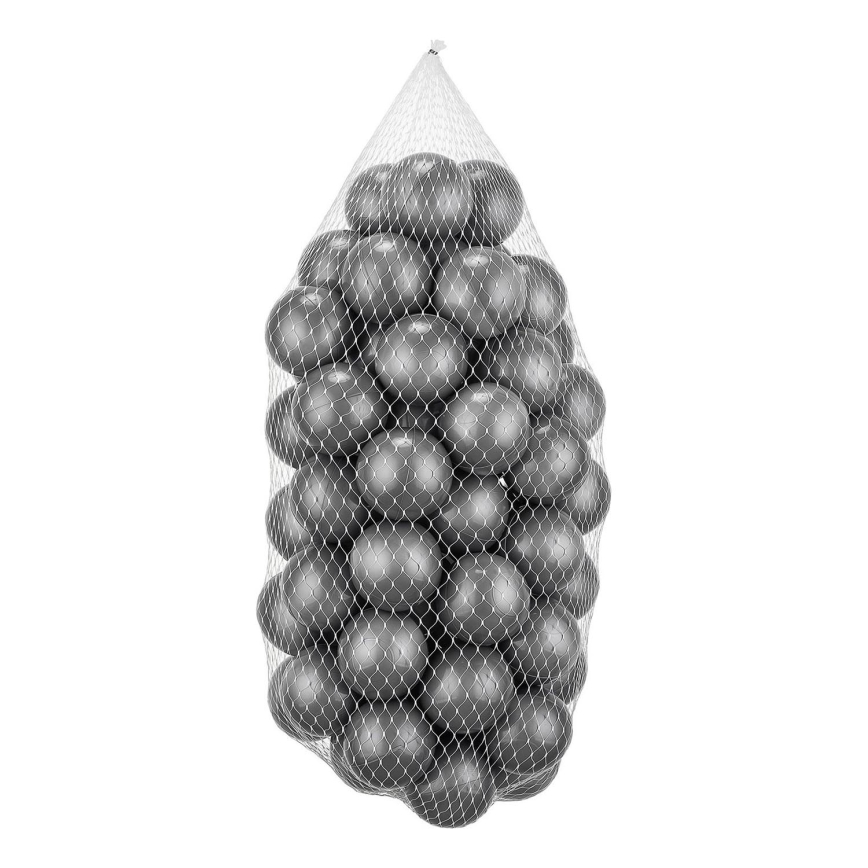 Boldsæt plastik 50 stk. diameter 7 cm grå