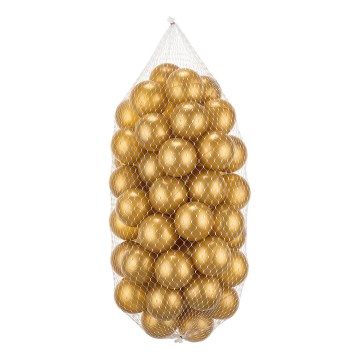 Boldsæt plastik 50 stk. diameter 7 cm guldfarvet