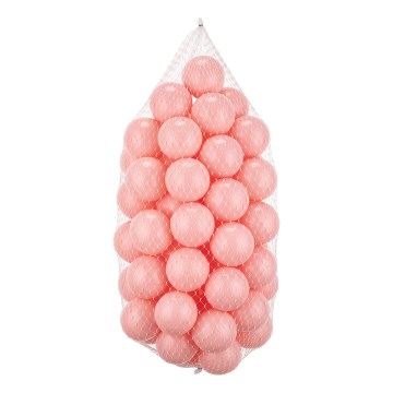 Boldsæt plastik 50 stk. diameter 7 cm lyserød