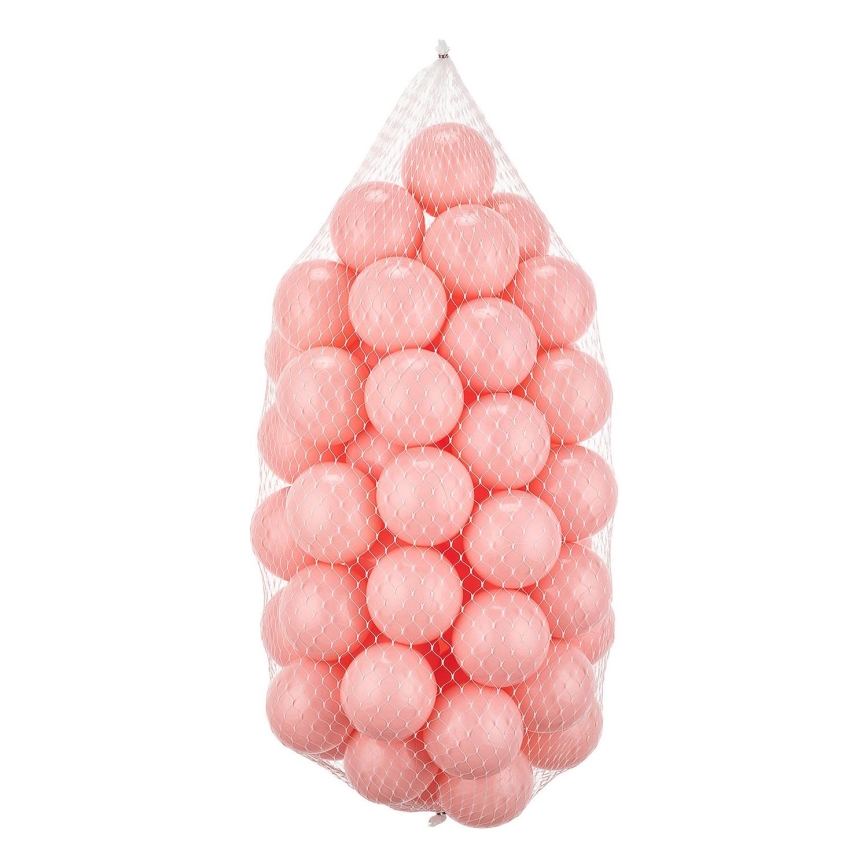 Boldsæt plastik 50 stk. diameter 7 cm lyserød