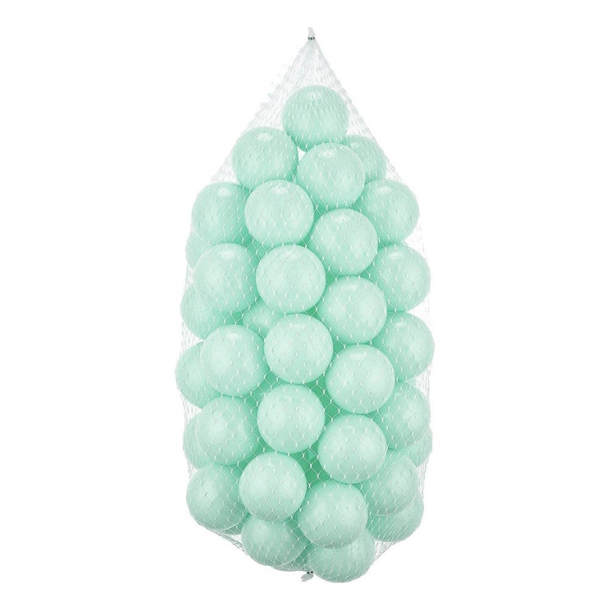 Boldsæt plastik 50 stk. diameter 7 cm mintgrøn