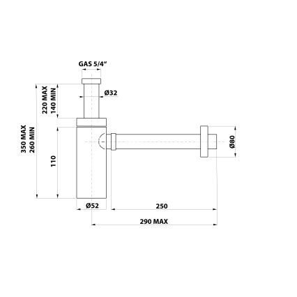 Bonomini - Sifon til håndvask KING, poleret krom