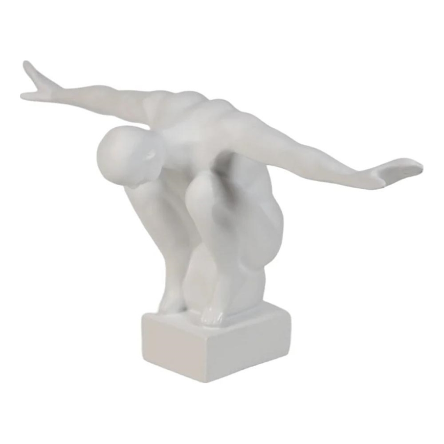 Borddekoration 19,5x16x38,5 cm harpiks/hvid