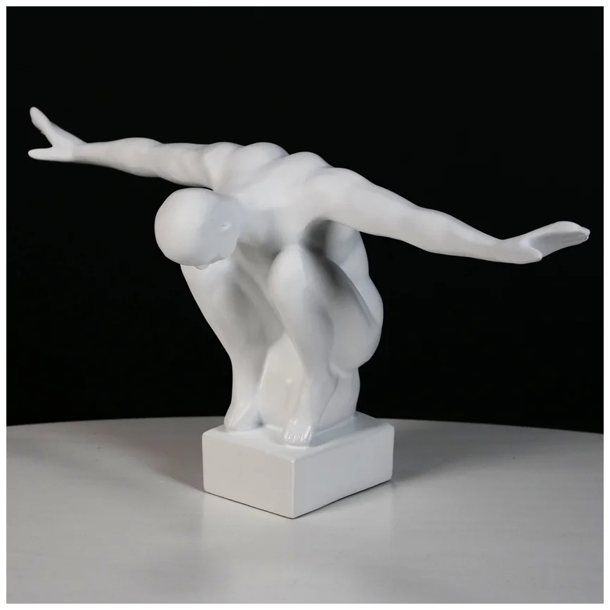 Borddekoration 19,5x16x38,5 cm harpiks/hvid