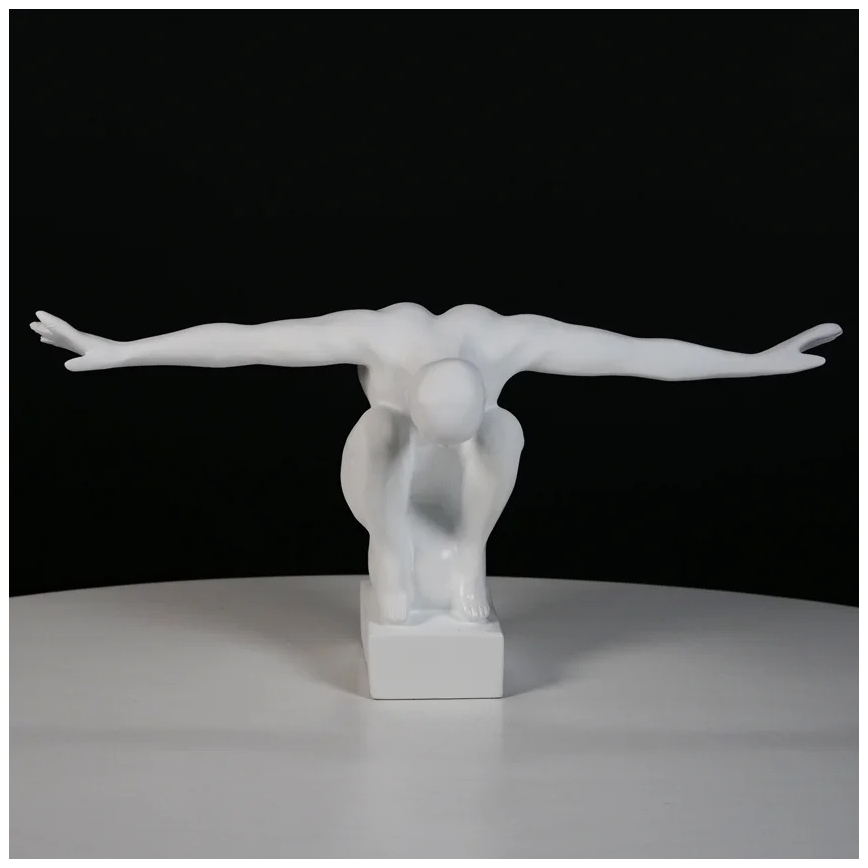 Borddekoration 19,5x16x38,5 cm harpiks/hvid