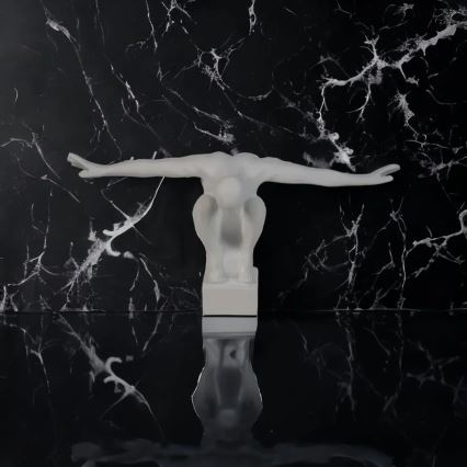 Borddekoration 19,5x16x38,5 cm harpiks/hvid