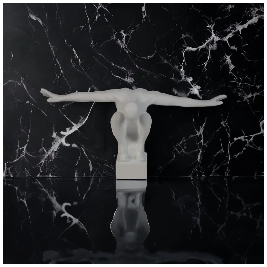 Borddekoration 19,5x16x38,5 cm harpiks/hvid