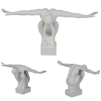 Borddekoration 19,5x16x38,5 cm harpiks/hvid