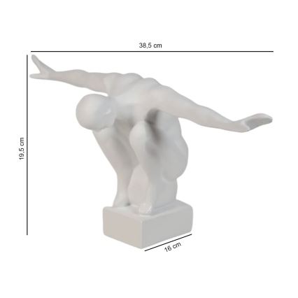 Borddekoration 19,5x16x38,5 cm harpiks/hvid