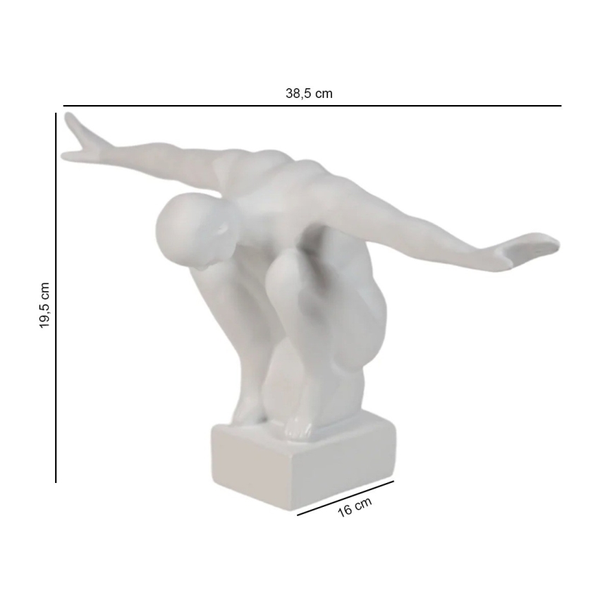 Borddekoration 19,5x16x38,5 cm harpiks/hvid