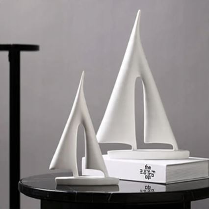 Borddekoration 21 cm harpiks/hvid