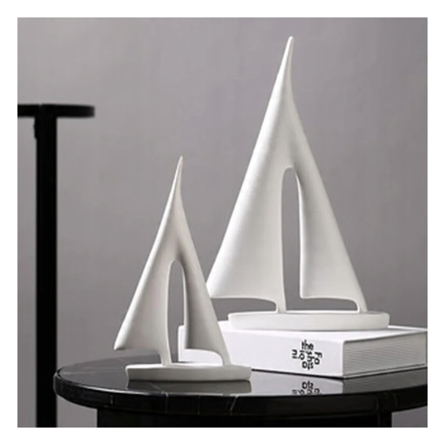 Borddekoration 21 cm harpiks/hvid
