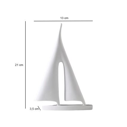 Borddekoration 21 cm harpiks/hvid