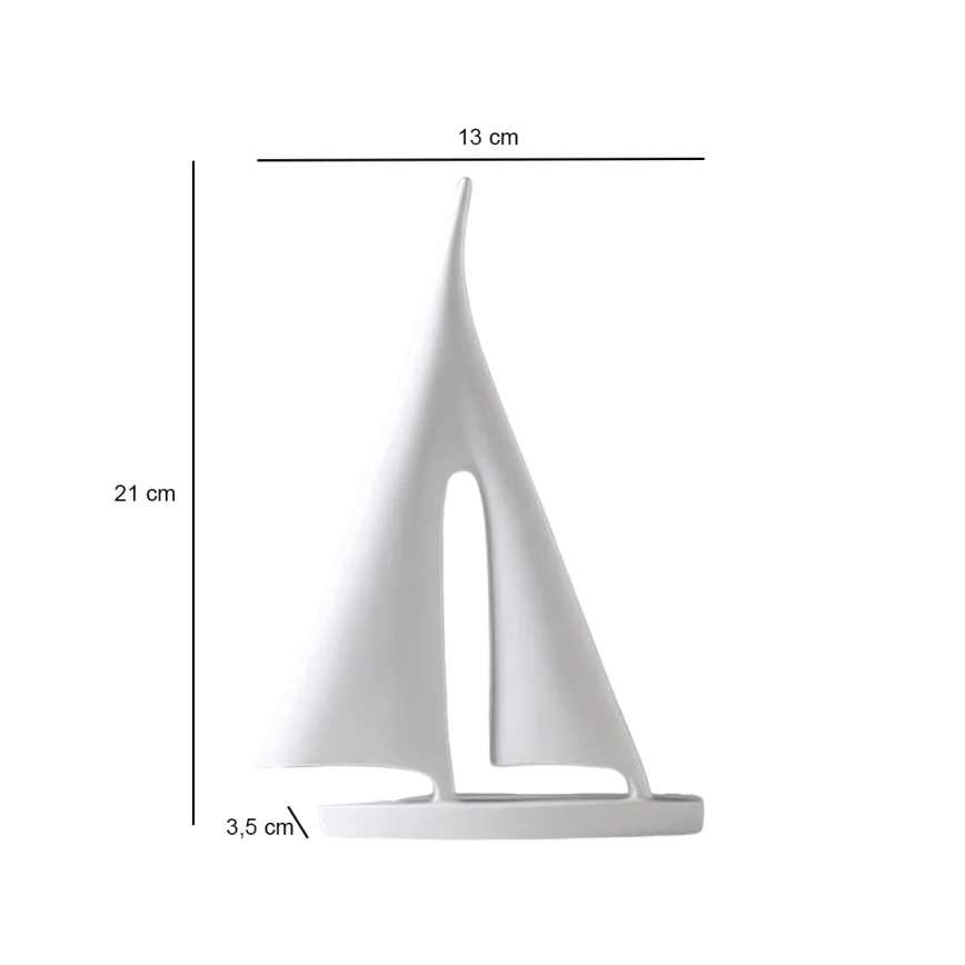 Borddekoration 21 cm harpiks/hvid
