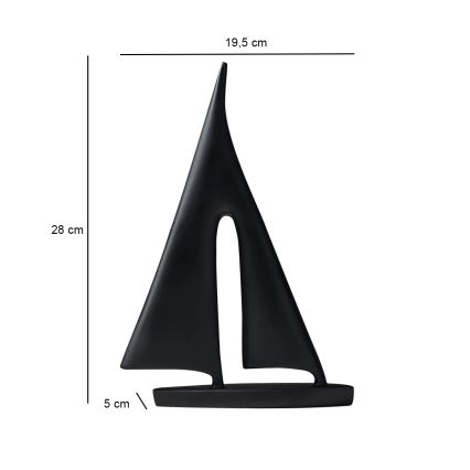 Borddekoration 28 cm harpiks/sort