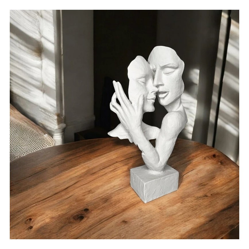 Borddekoration 29x9x17 cm harpiks/hvid