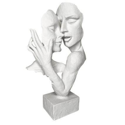 Borddekoration 29x9x17 cm harpiks/hvid