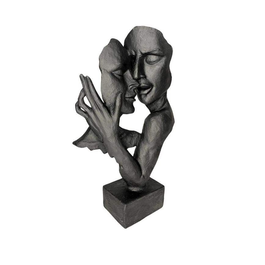 Borddekoration 29x9x17 cm harpiks/sort