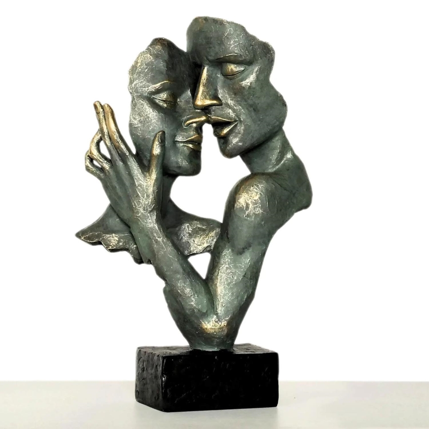 Borddekoration 31,5x9,5x19 cm af harpiks/patina