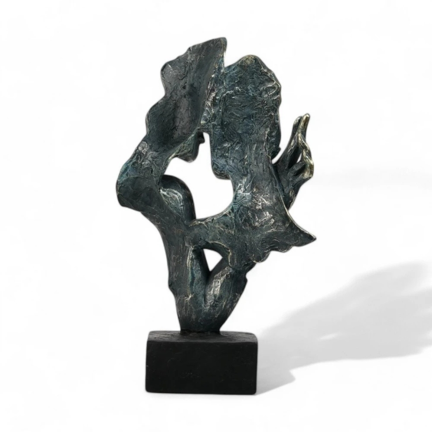 Borddekoration 31,5x9,5x19 cm af harpiks/patina