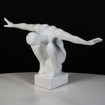 Borddekoration i harpiks 20x16x41 cm, hvid