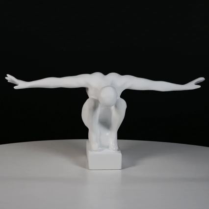 Borddekoration i harpiks 20x16x41 cm, hvid