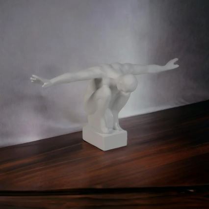 Borddekoration i harpiks 20x16x41 cm, hvid