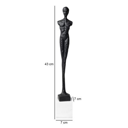 Borddekoration i metal, 43 cm, sort