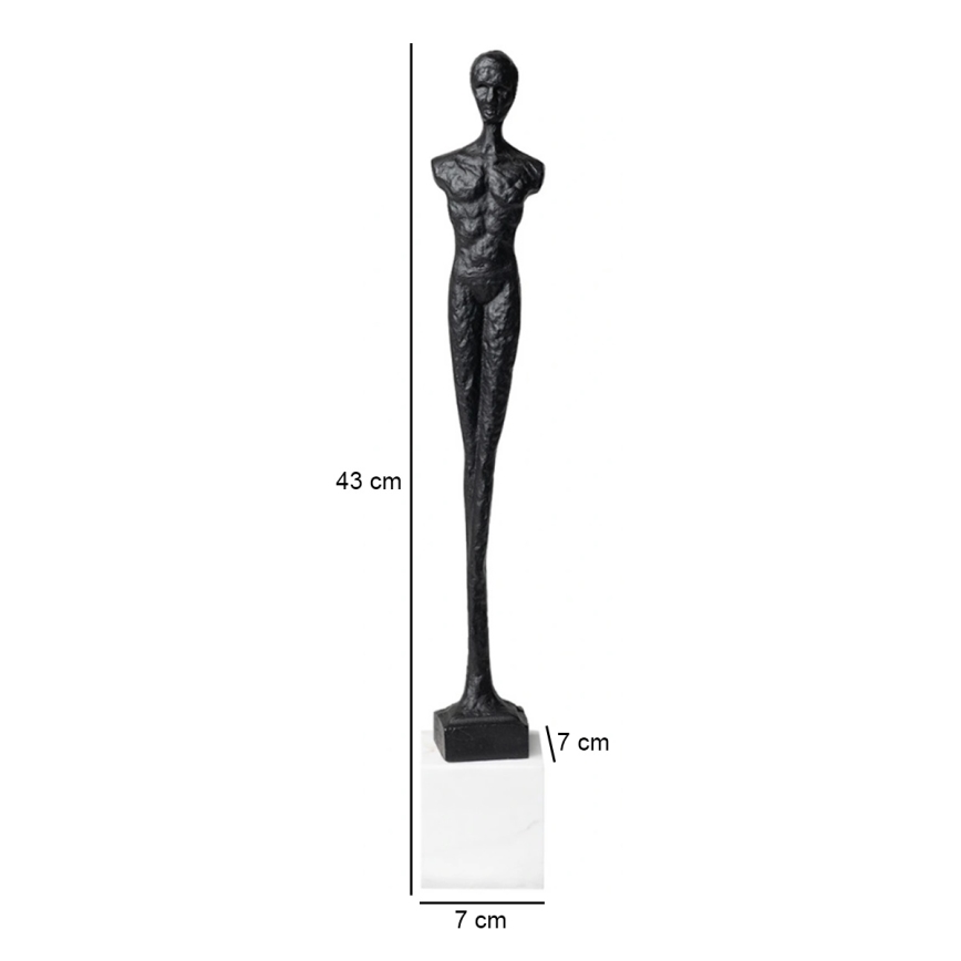 Borddekoration i metal, 43 cm, sort