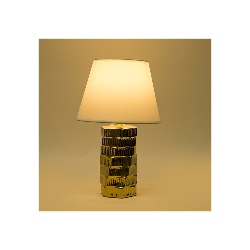 Bordlampe 1xE14/40W/230V hvid/guldfarvet