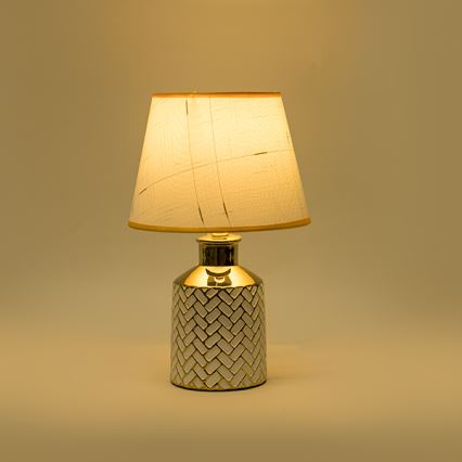 Bordlampe 1xE14/40W/230V hvid/guldfarvet
