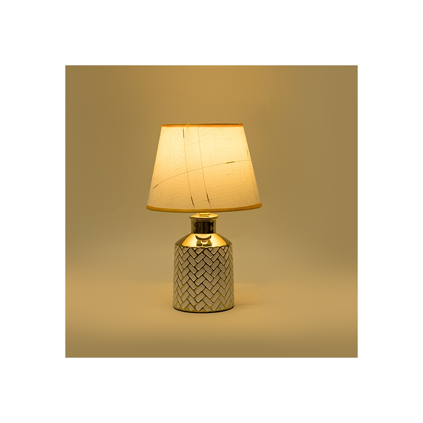 Bordlampe 1xE14/40W/230V hvid/guldfarvet