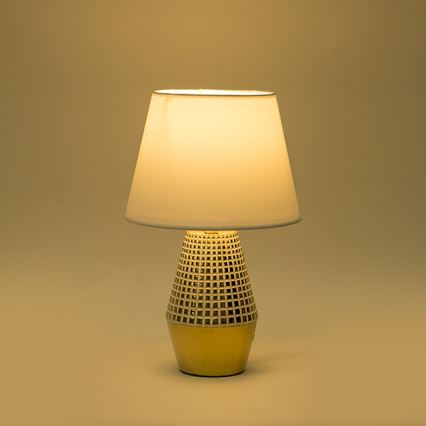 Bordlampe 1xE14/40W/230V hvid/guldfarvet