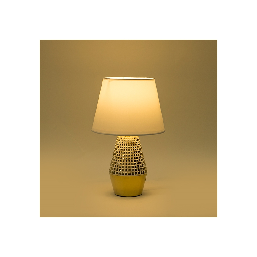 Bordlampe 1xE14/40W/230V hvid/guldfarvet