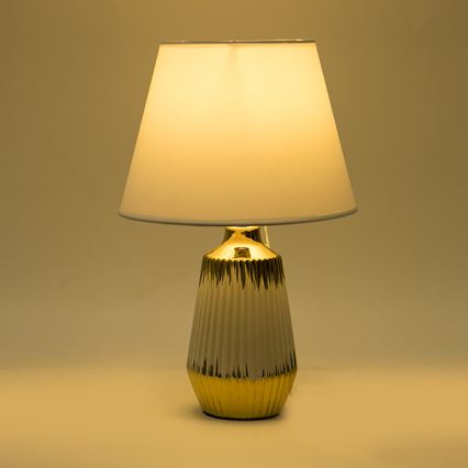 Bordlampe 1xE14/40W/230V hvid/guldfarvet