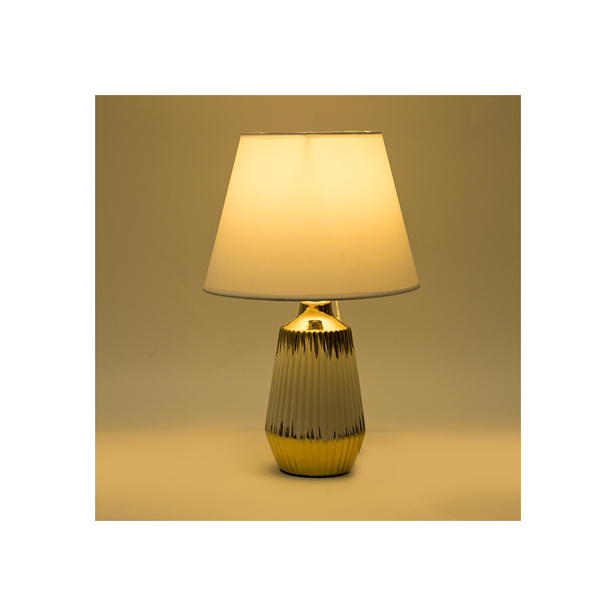 Bordlampe 1xE14/40W/230V hvid/guldfarvet