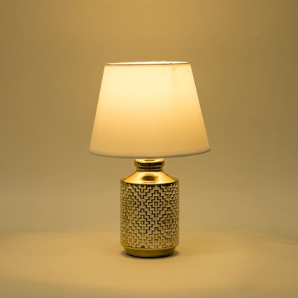 Bordlampe 1xE14/40W/230V hvid/guldfarvet