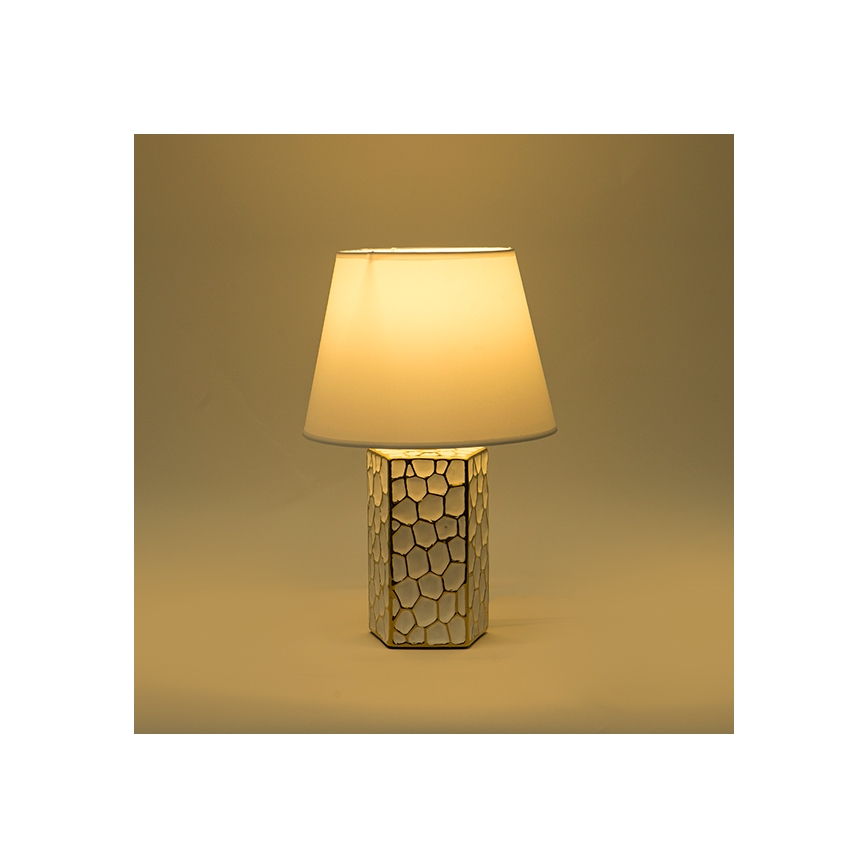 Bordlampe 1xE14/40W/230V hvid/guldfarvet