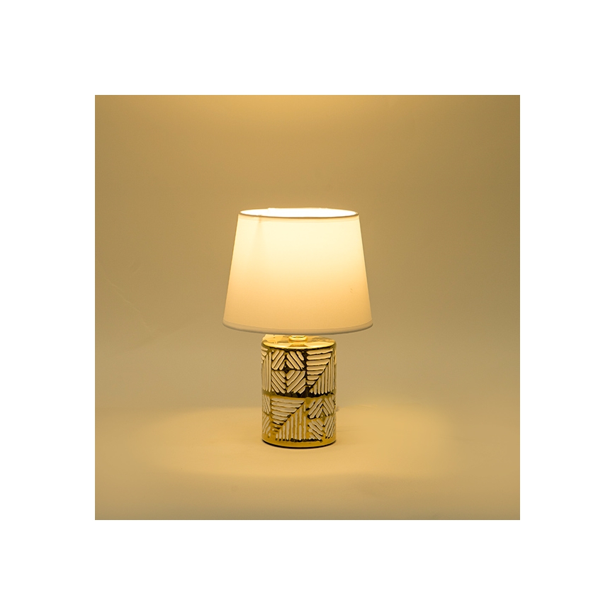 Bordlampe 1xE14/40W/230V hvid/guldfarvet