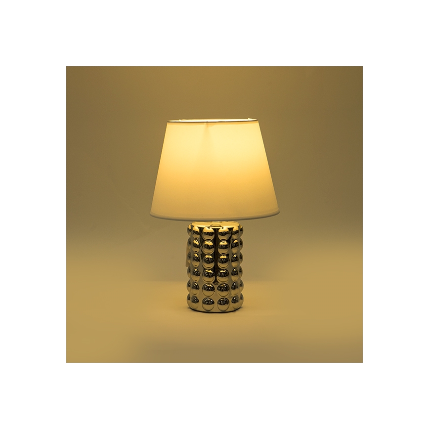 Bordlampe 1xE14/40W/230V hvid/skinnende krom