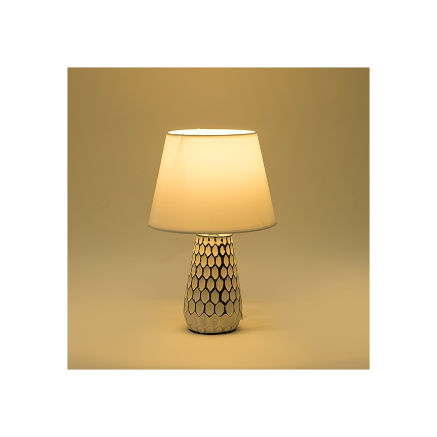 Bordlampe 1xE14/40W/230V hvid/sølvfarvet
