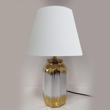 Bordlampe 1xE14/60W/230V hvid/guldfarvet