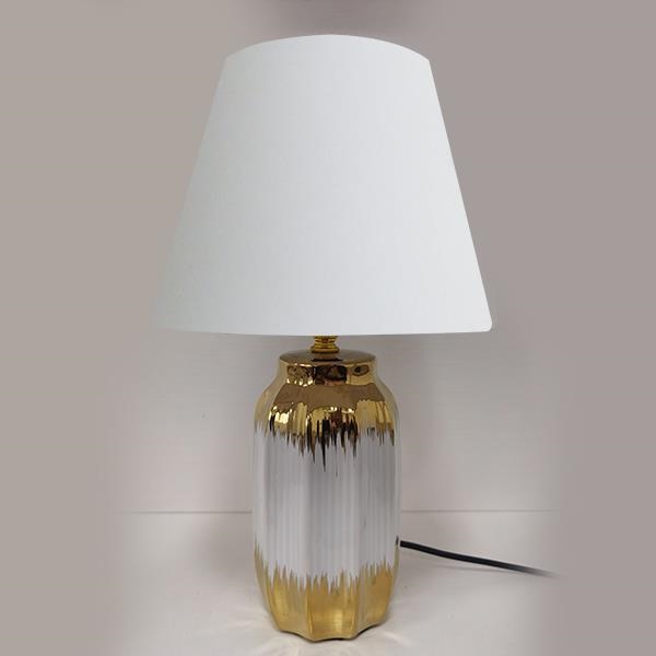Bordlampe 1xE14/60W/230V hvid/guldfarvet