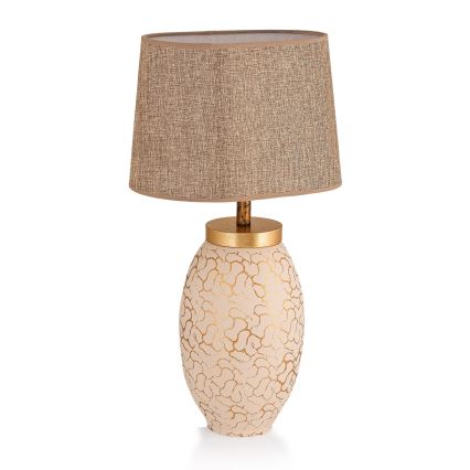 Bordlampe 1xE27/40W/230V beige/guldfarvet