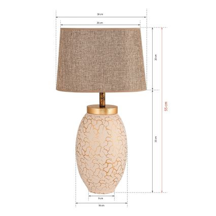Bordlampe 1xE27/40W/230V beige/guldfarvet