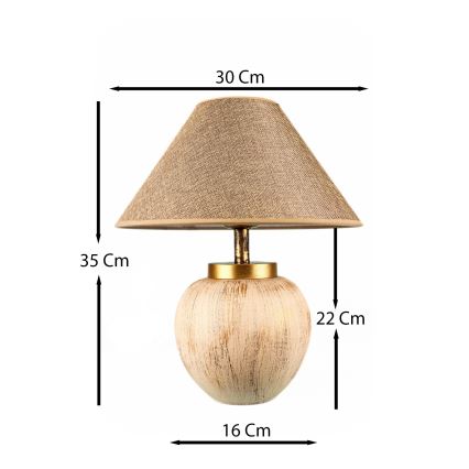 Bordlampe 1xE27/40W/230V beige
