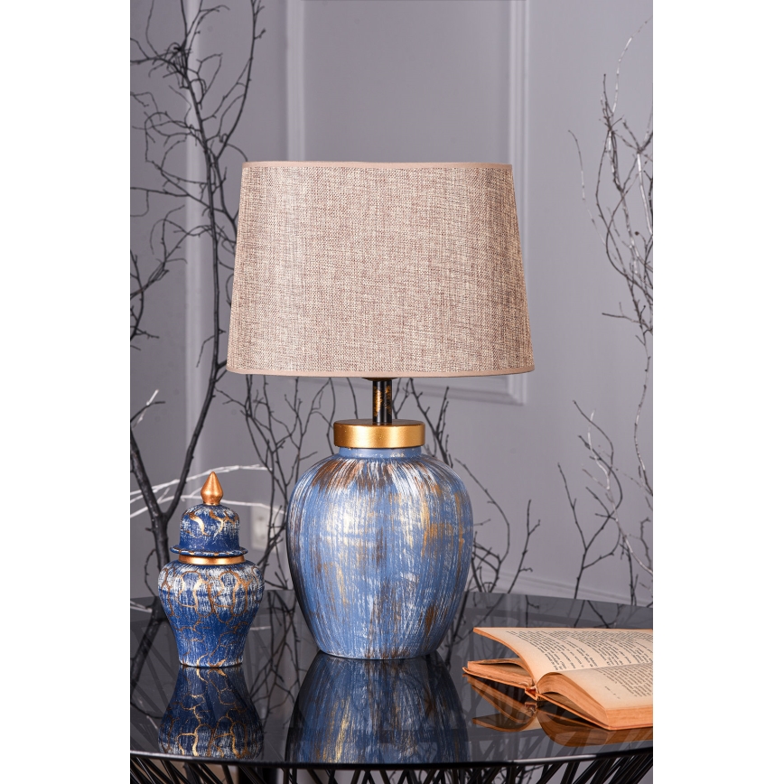 Bordlampe 1xE27/40W/230V blå/beige