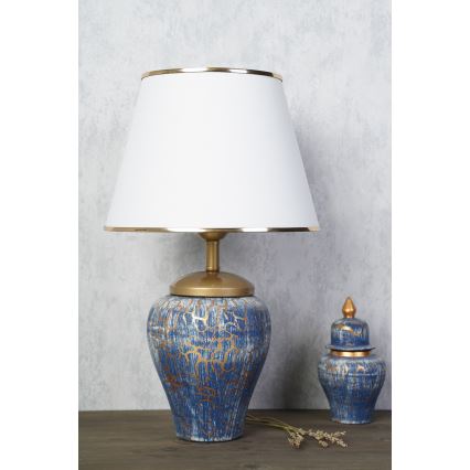 Bordlampe 1xE27/40W/230V blå/guldfarvet