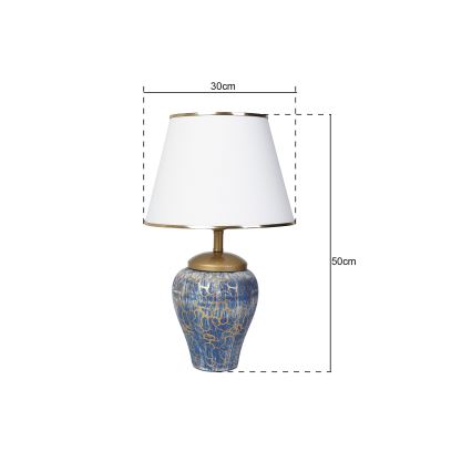 Bordlampe 1xE27/40W/230V blå/guldfarvet